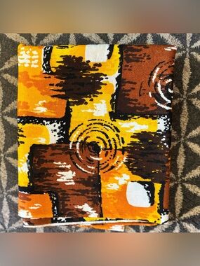 60's Mod Barkcloth Fabric Piece - 22" x  74" - Decor - Sewing - Upholstery